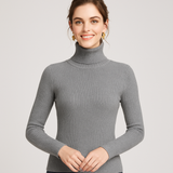 Arleena | Pull col roulé côtelé ajusté pour femmes
