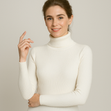Arleena | Pull col roulé côtelé ajusté pour femmes