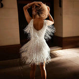 Zafrina | Robe mini à franges en sequins pour femmes